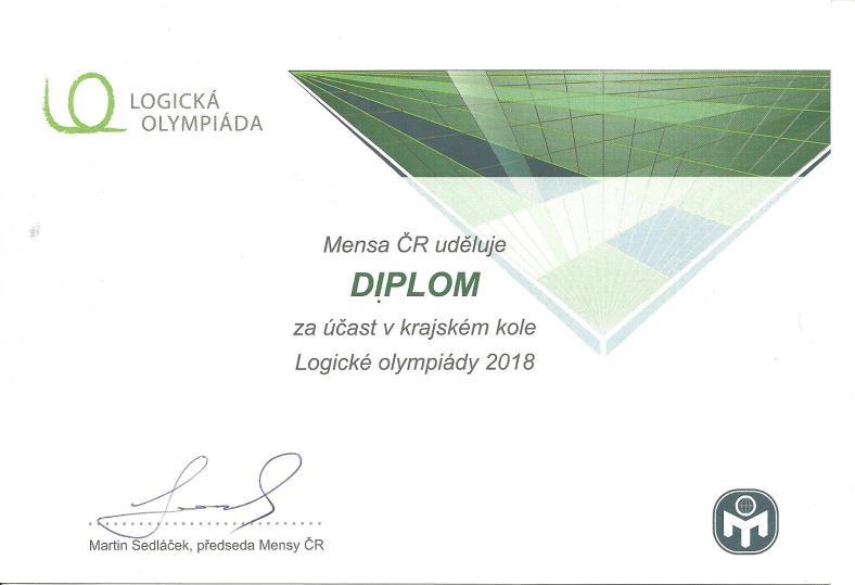 Logická olympiáda T. Pánková Dne 2. listopadu jsem byla s Káťou Pouzovou v Říčanech u Prahy na logické olympiádě.