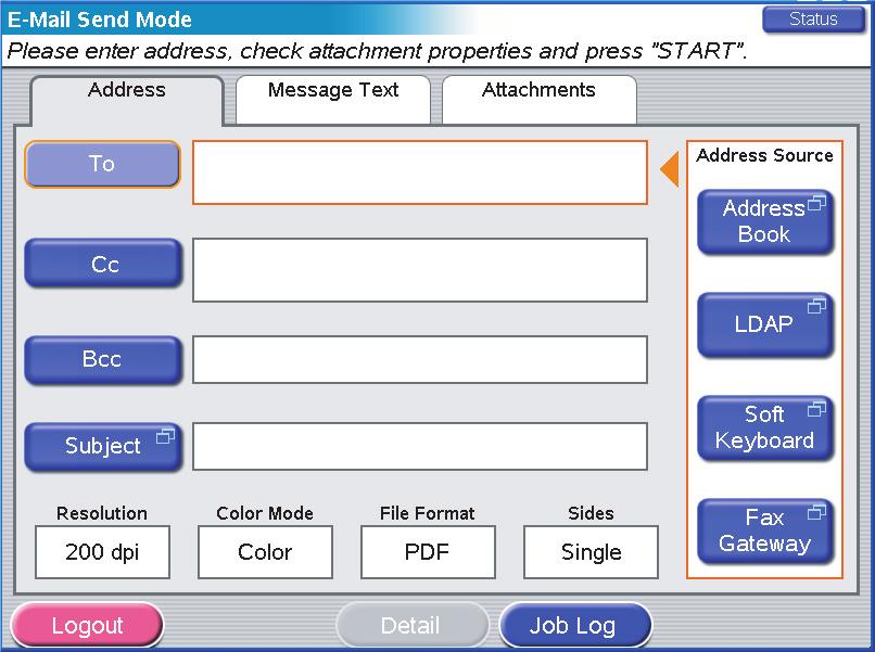 (d) (e) Na kartě Attachments (Přílohy) definujte vlastnosti přílohy. Podle potřeby použijte možnost Advanced Settings (Upřesňující nastavení).