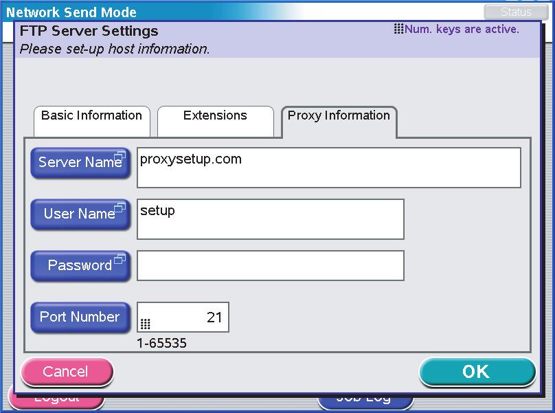 (b) Karta Extensions (Rozšíření): Port Number (číslo portu) (1), Timeout (Prodleva) (2), Retries (Počet opakování) (3), Interval (4) 1 2 3 4 5 (c) (d) Karta Proxy Information (Informace o serveru