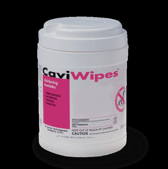 CaviWipes 3 v 1 čistí, dezinfikují, dekontaminují povrchy i přístroje nízký obsah