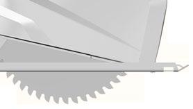 II Adjust the cutting depth to the thickness of the workpiece. Less than a full tooth of the blade teeth should be visible below the workpiece.