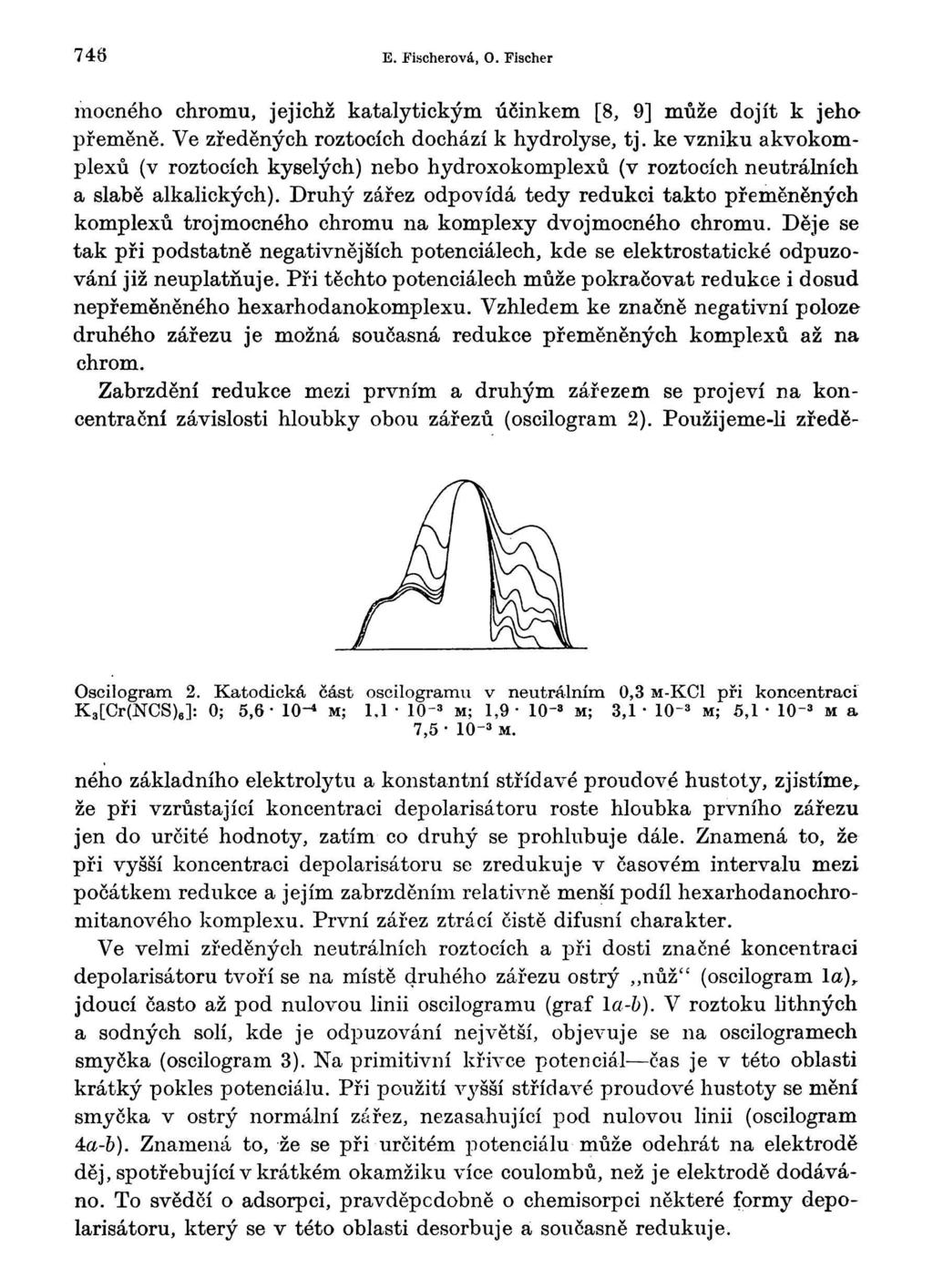 746 E. Fischerova, О. Fischer mocného chrómu, jejichž katalytickým účinkem [8, 9] může dojít k jeho přeměně. Ve zředěných roztocích dochází k hydrolyse, tj.