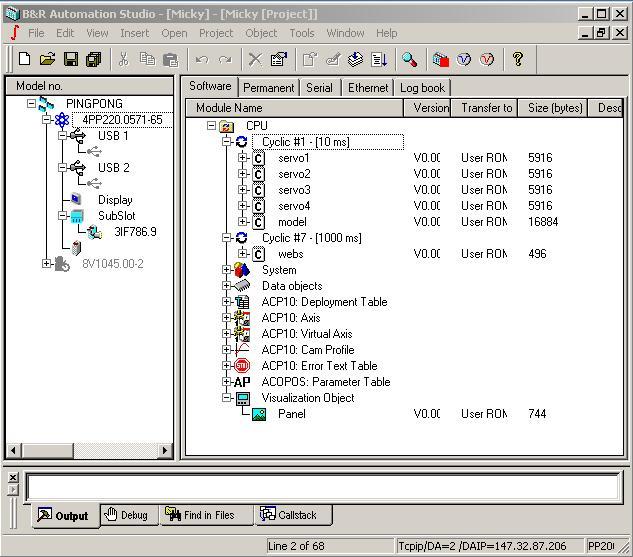 Fc. klávesy Okno aplikace Okno zpráv Stavová lišta Obr. 2.2 Struktura Automation Studia Okno aplikace: Hardwarová konfigurace (levá strana) je využívána k přehledné prezentaci použitých komponent.