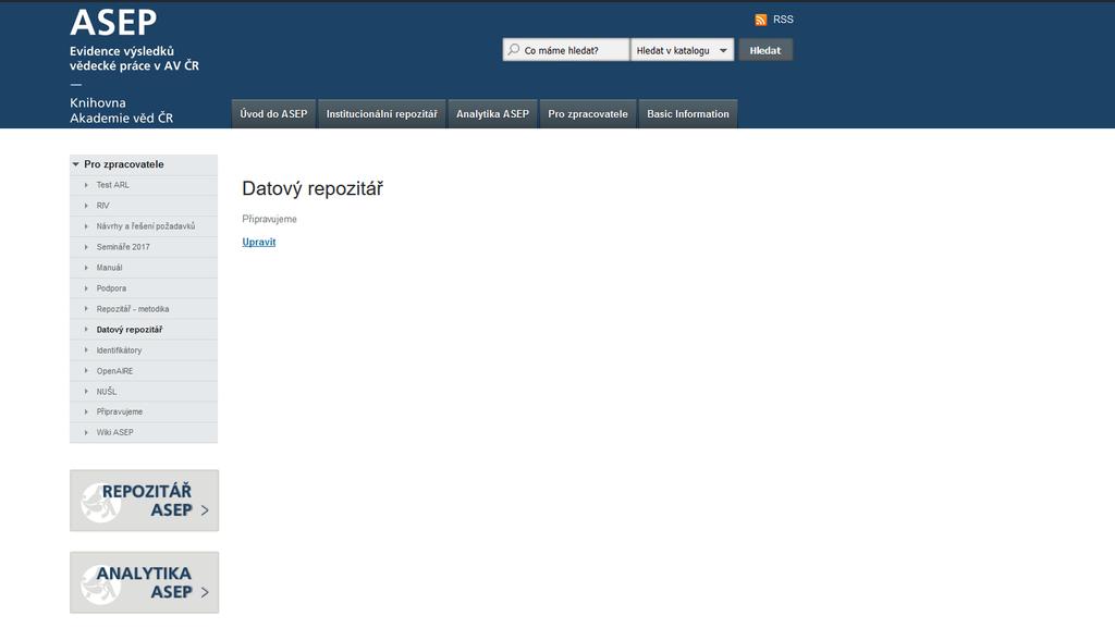 Datový repozitář ASEP Informace