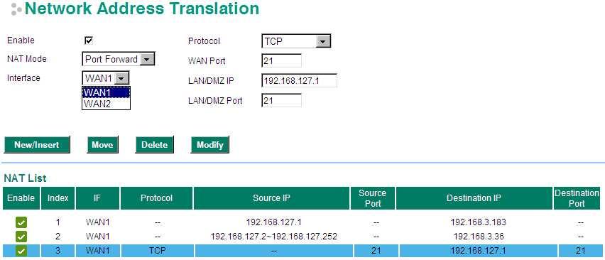 Konfigurace Port Forward Internet 192.168.3.