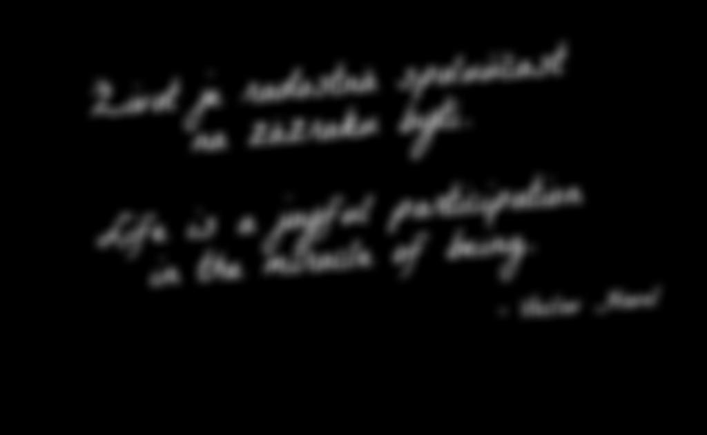 Life is a joyful participation in the miracle of