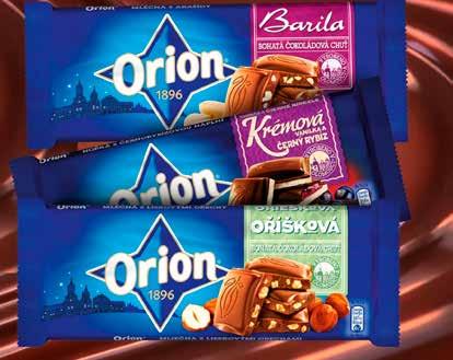 28% Orion čokoláda 3 druhy 100 g jednotková