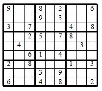 SUDOKU Navodilo Celotno mrežo moraš zapolniti s številkami.