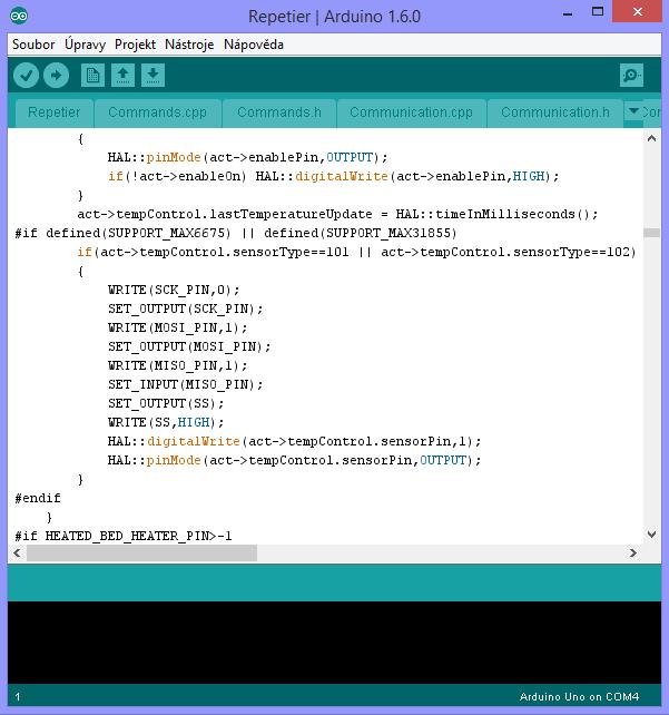 3 SOFTWARE Software pro kompletní řízení celé tiskárny se skládá z mnoha dílčích souborů vytvořených v programovém prostředí Arduino IDE. Toto vývojové prostředí je napsáno v jazyce Java.