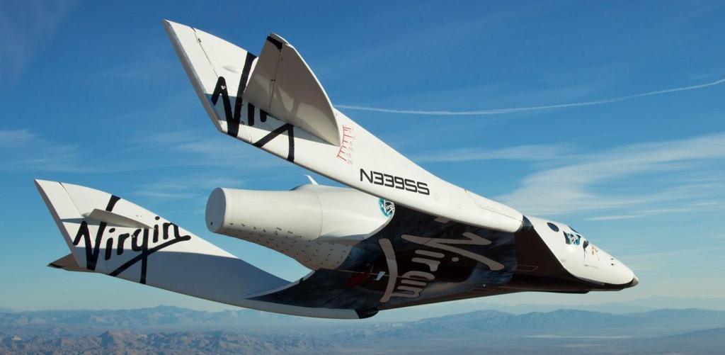 Obr. 6-2. SpaceShipTwo, [66] Základní technická data raketoplánu SpaceShipTwo obsahuje Tab. 6-2. Informace pro její vypracování byly použity ze zdroje, [69].