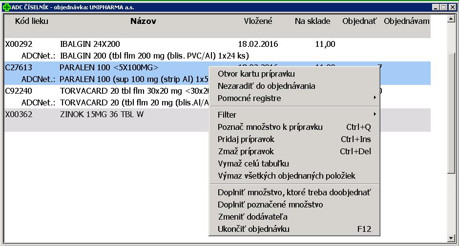 Táto informácia slúži na upozornenie, že predošlá elektronická objednávka nebola celkom uspokojená. Chýbajúci počet kusov sa po tom objaví v spomínanom stĺpci.