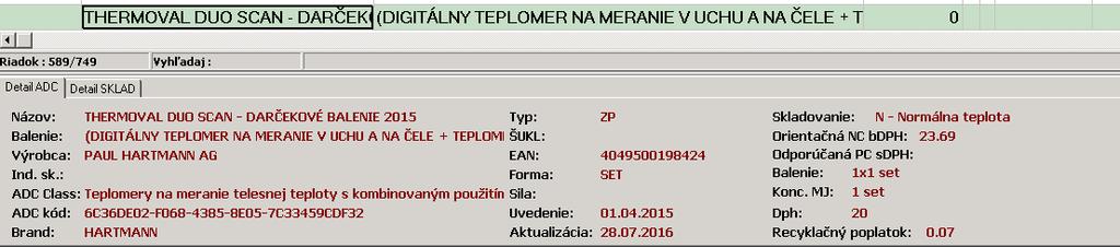 1 Elektrozariadenia Vo vyhľadávacom okne (kláves F2 ) máme možnosť vyfiltrovať z ADC Číselníka elektrozariadenia zadaním Výberovej podmienky- označíme