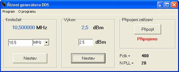 Tyto zadávané parametry musí být shodné s nastavením portu COM ve Windows. Aplikace umožňuje všechny parametry podle potřeby měnit. Na obr. 7.