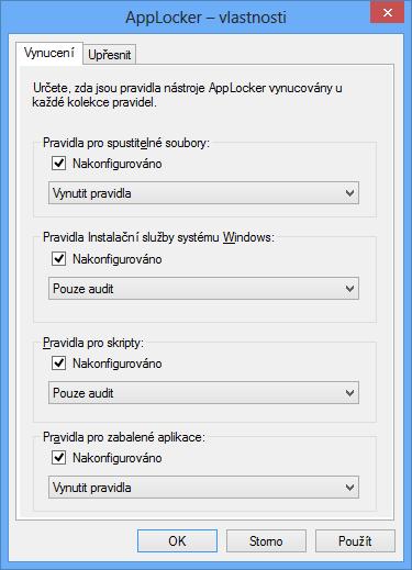 AppLocker Nastavení