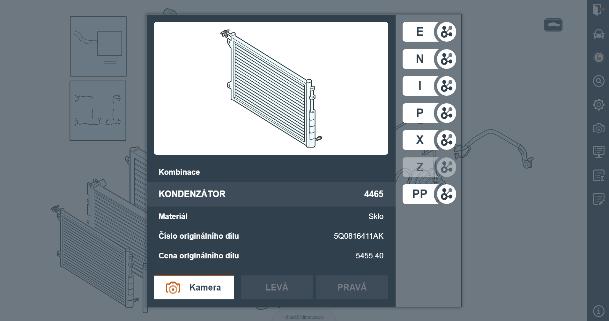 Po vyhľadaní a označení výberu daného dielu kliknutím, je možné prejsť na tento diel aktiváciou tlačidla Zobraziť diel.