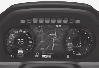 Navigace po mapě* na displeji řidiče Zobrazí se Sensus Navigation. Tento systém lze ovládat různými způsoby, např. přes displej řidiče.