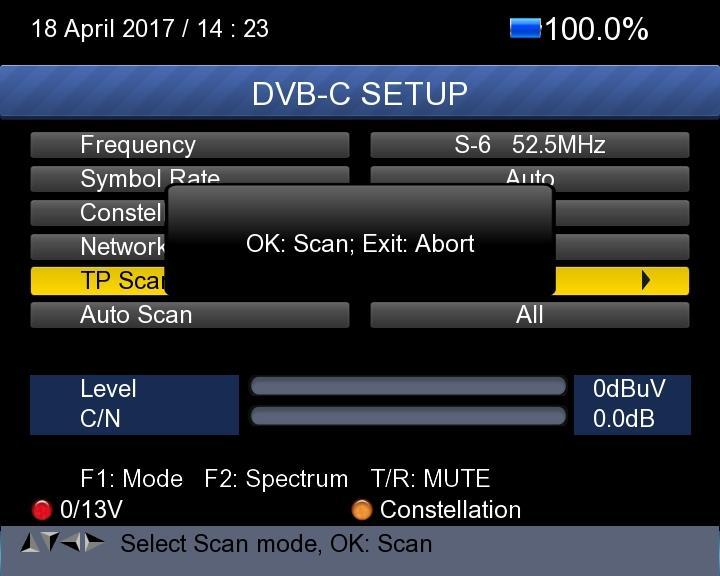 Stisknutím tlačítka <OK> vymažete existující program a zahájíte TP