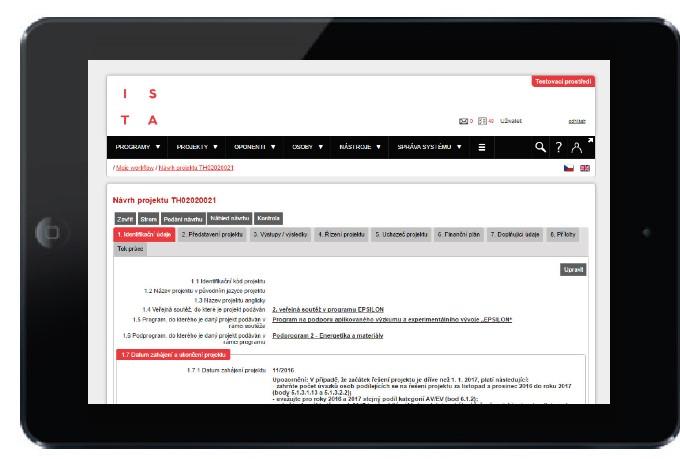 Zjednodušení administrativy ISTA (Informační systém Technologické agentury) vyhlašování soutěží TA ČR a pro