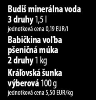 cena 0,19 EUR/l Babičkina voľ ba pšeničná