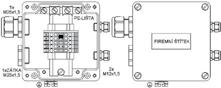 Svorky Vývodky Barva WAGO 1 ks M25 1,5 (ø 8 ø 17 mm) X20X1 TK3 4 ks 2 4 /6mm 2 černá 2 ks zátka M25 1,5 + lišta PE Skříň pro topný kabel ISK X21X0 TK8/02 Objednací č.