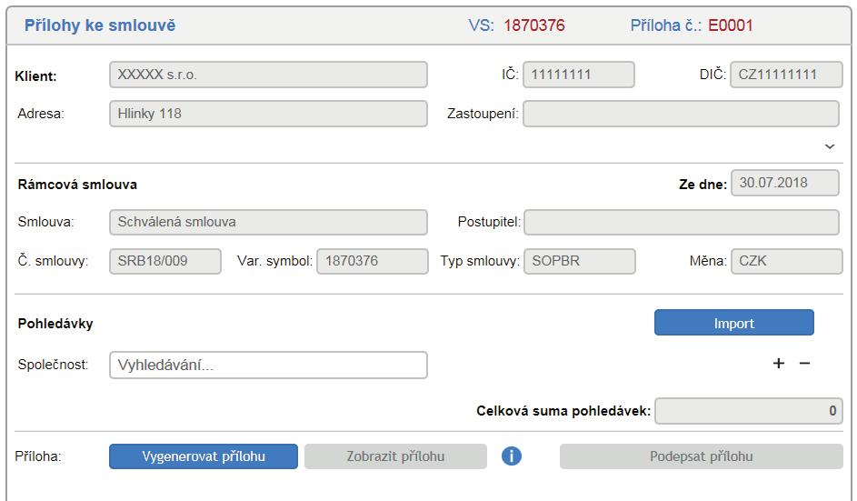 Upozornění Sloupce nepřehazujte, data by se neimportovala správně.