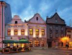 V jednolůžkových a dvoulůžkových pokojích s vlastním sociálním zařízením s možností přistýlky, TV/SAT, Hotel se nachází v oblasti Jižních Čech v malé obci Slavonice, přímo na hlavním náměstí.