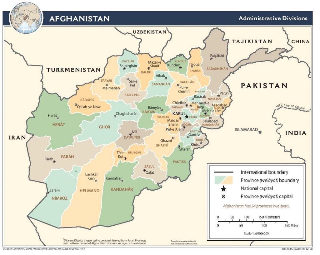 PŘÍLOHY Příloha č. 1: Mapa Afghánistánu - provincie Obr.: Mapa Afghánistánu - provincie 253 253 ADMINISTRATIVE, Divisions. Afghanistan.