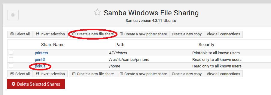 7 WEBMIN 38 Obrázek 12: Vytvoření sdílených složek v Samba modulu NFS Modul NFS Exports umožňuje konfiguraci existujícího NFS serveru pro sdílení souborů podobně jako modul Samba.