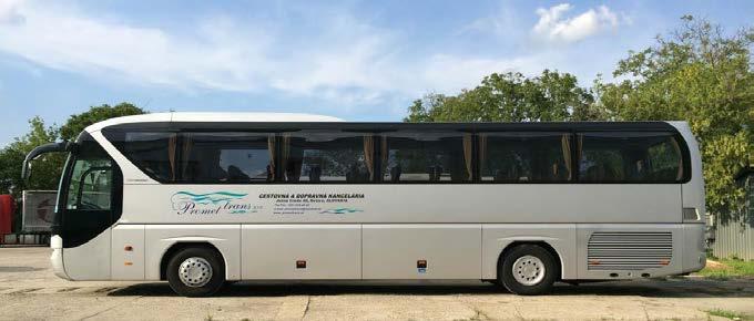 Naše autobusy DOPRAVA Prepravíme Vás vlastnými klimatizovanými autobusmi vybavenými bezpečnostnými pásmi, WC, TV a video Náš vozový park: 49