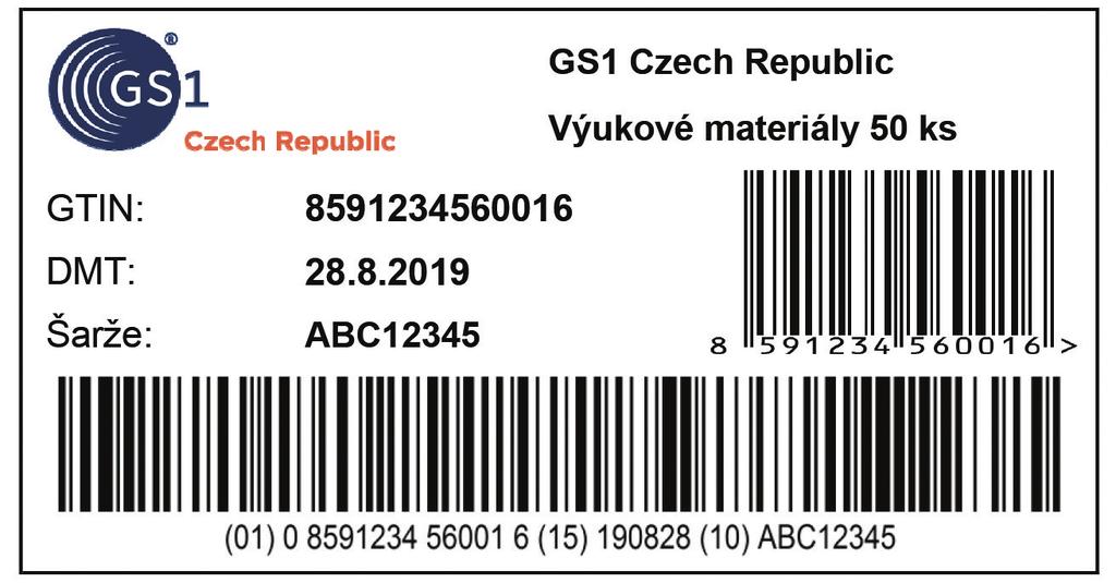 Příklad: kombinace GS1-8 a GS1 DataMatrix možnost identifikace ve zdravotnictví Nesprávná šíře ochranné zóny kódu GS1-8 Doplňující informace Závislost velikosti Modulu X na DPI tiskárny Rozlišení DPI