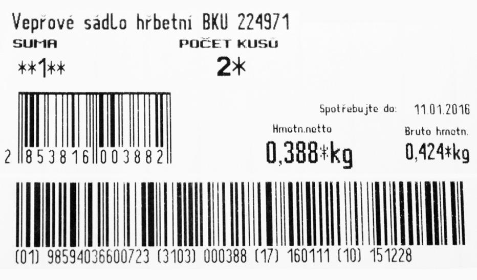 Identifikace čerstvých potravin Identifikace vratných obalů Při identifikaci čerstvých potravin může být čárový kód GS1-8 kombinován s prodejním maloobchodním symbolem EAN-13.