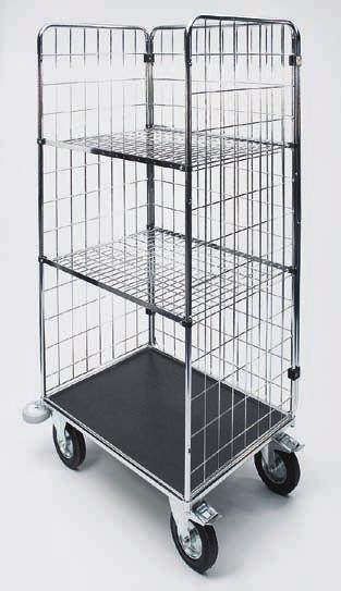 x 79 x 174 cm, wheels 2 x fixed + 2 x rotary with brake ø 20 cm, max load: 400 kg, max load of shelf: 150 kg, finish: chromium/zinc besi