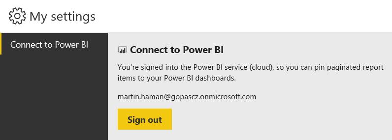 Připojení do Power BI Server je možno taktéž připojit do Power
