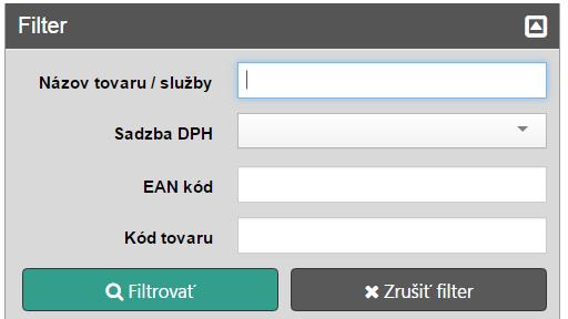 Strana 7 / 113 2 Začíname 2.1 Prvky web aplikácie 2.1.1 Filter Filter slúži na vyhľadávanie podmnožiny údajov z celkového rozsahu údajov na základe určených kritérií buď: vpísaním hľadaného výrazu, výberom z číselníka (napr.