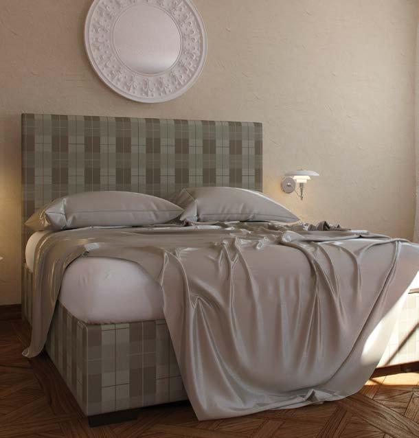 výšky nožičiek) postele CORLEONE / CAROLINE sú vyrábané v luxusných textíliách zo 100% bavlny od