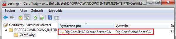 p7b se otevře adresář, kde je certifikát uložen.