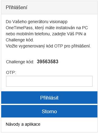 b) Označte Challenge kód a