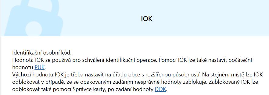 Informace slouží jako nápověda pro práci s tímto kódem a uvádí příklad jeho použití: Obrázek 17: Informace o účelu použití přístupového kódu Pod informací o přístupovém kódu se zobrazuje tabulka s