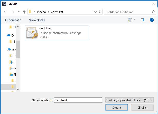 Obrázek 24: Spuštění importu klíče z kontextového menu karty 7.1.1.2 Průběh importu klíče Po spuštění funkce Import klíče se zobrazí okno pro výběr souboru s klíčem.