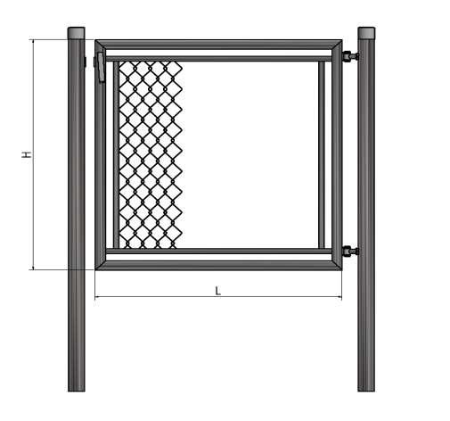 BRANKY JEDNOKŘIDLÉ ZÁHRADNÍ BJZ Sloupky Rám brány Výplň Povrchová úprava Trubka ø 60mm x 2,00mm Trubka ø 38mm x 1,50mm Čtyřhranné pletivo poplastované, velikost oka 50mm ZN + PVC (RAL6005) BJZ bez