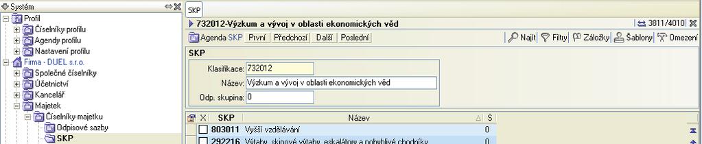 M A J E T E K 3 Tip Pro lepší pøehlednost doporuèujeme vytvoøit filtry s omezením "po datu" nebo "v období od-do", pomocí kterých si zobrazíme jen odpisové skupiny, které potøebujeme.