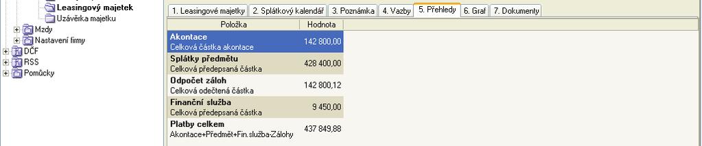 26 M A J E T E K Na chlopni 4. Vazby je možné zobrazit doklady, které jsou pøeneseny do modulu Úèetnictví.