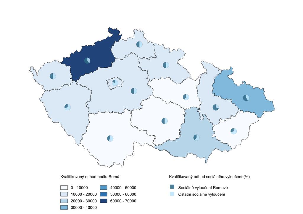 jednotlivých krajů ČR, v %  2 Kvalifikované