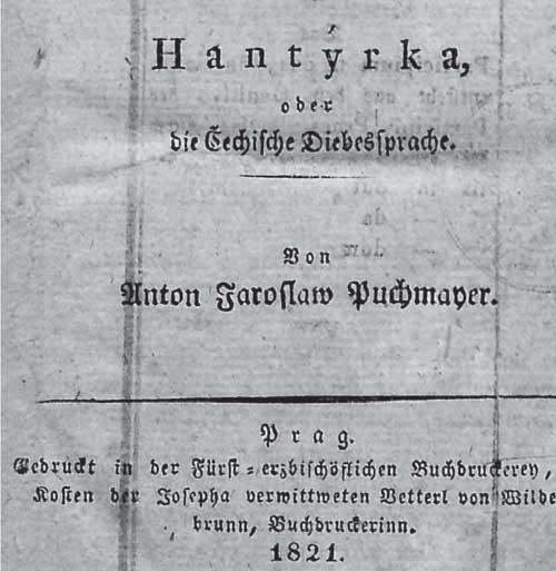 Titul nejstarší gramatiky romštiny vydané v českých zemích Josefem Antonínem Puchmajerem.