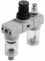 filtr, redukční ventil, maznice - Připojení: 1/8,1/4 - Rozsah výstupního tlaku: 0-2 - 4-8 - 12 bar - Jemnost filtrace: