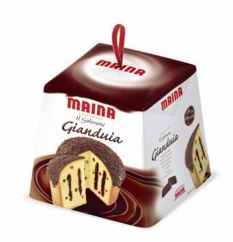 Panettone koláčik s čokoládovou plnkou a čokoládovou polevou 750g tradičný taliansky vianočný koláč balenie v štandardných krabiciach Logo odporúčame na etiketu