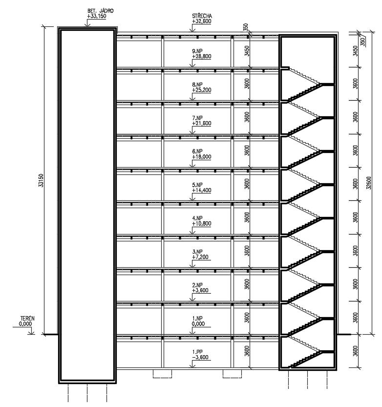 Schéma řez a-a 1.. Parametry objektu Lokalita: Nadmořská výška: 500 m.n.