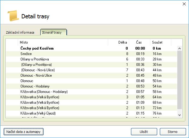 Nově vytvořenou nebo editovanou trasu nezapomeňte potvrdit pomocí tlačítka Uložit. 7.3. Automapa Jako na každé automapě máte i zde umožněno vyhledávání tras mezi požadovanými body.