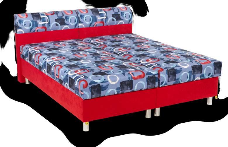 POSTELE / PAMELA oblíbená čalouněná postel s lamelovým polohovacím roštem a přičalouněnou matrací s možností rozdělení na dvě samostatné válendy