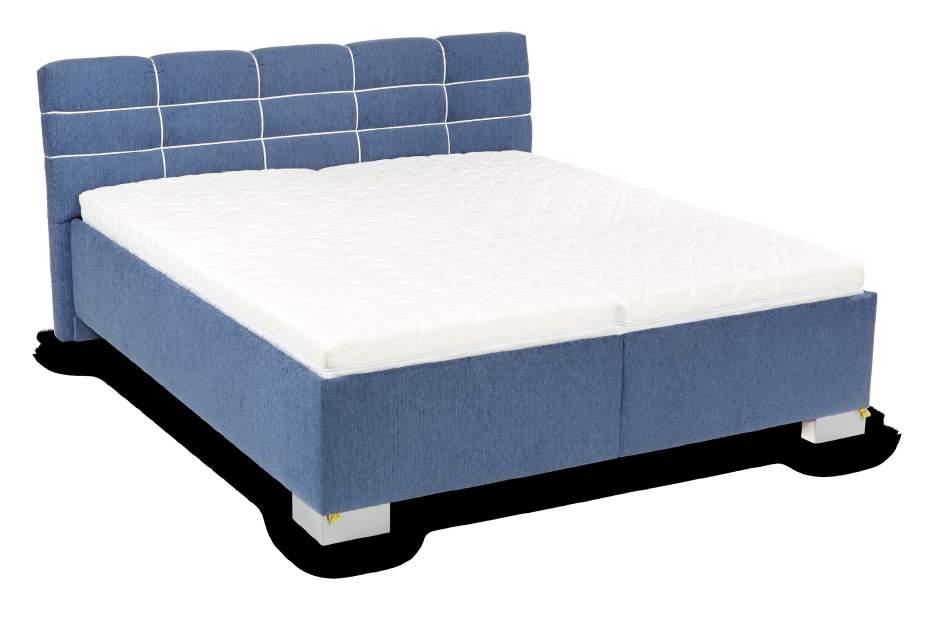 POSTELE / ŠARLOTA Luxe elegantní čalouněná postel s volně loženými matracemi a vysoce plastickým čelem s okrasnou lištou z